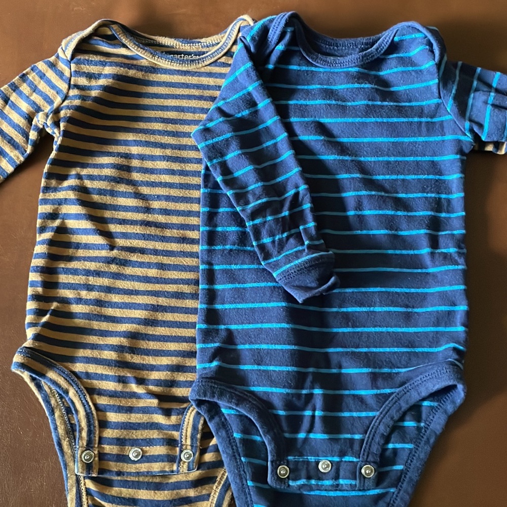 Long Sleeve Onesies, Various Colors & Patterns, Like New Condition, Size 9-12